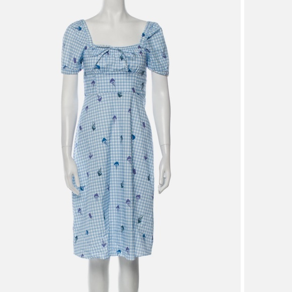 HVN Ice cream print blue gingham dress size 6 - Picture 4 of 5